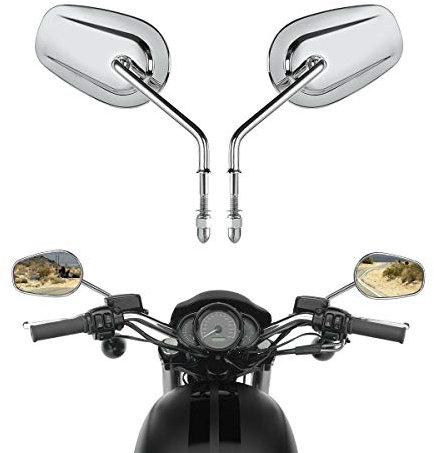 TCMT Spiegel Motorrad Silber Rückspiegel für Harley Davidson FLHTC Classic