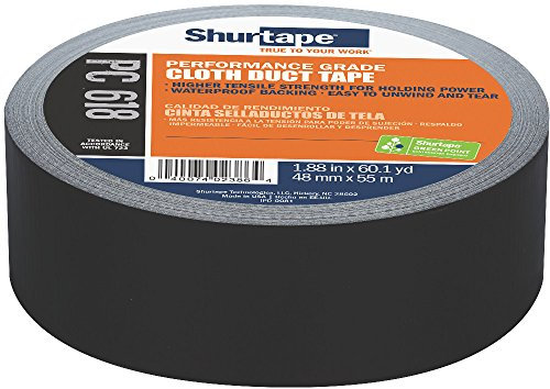 Shurtape PC 618 Performance Grade, nastro adesivo colorato in tessuto, 72 mm x 55 m, bordeaux, 1 rotolo (200378), 48 mm, Nero, 1
