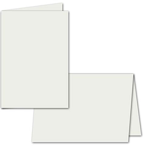 100x faltbares Doppel-Einleger für B6 Faltkarten - naturweiß (creme) - 118 x 165 mm - ideal zum Bedrucken mit Tinte und Laser - mattes 90 g/m² Einlege-Papier