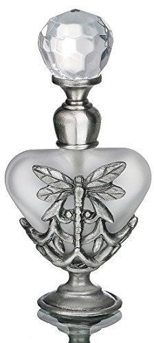 YU FENG Vintage Dragonfly Glass Perfume Bottle Empty Refillable Painted Enameled Decorative Crystal Perfume Holder Container Scent Bottle(5ml)