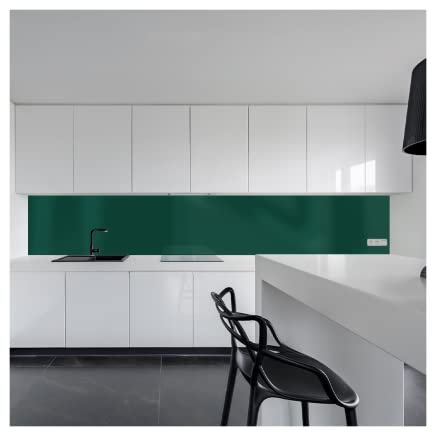 KeraBad Küchenrückwand aus Aluverbund, Spritzschutz Küche, 3mm dick, Moosgrün, 30x100cm