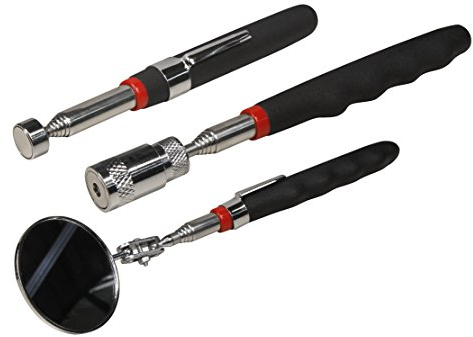 MC POWER - Pick-Up Werkzeug-Set | 3-teilig | LED Pick-Up, Spiegel und Magnetheber