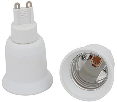 Aexit 2pcs G9 a E27 Extender Adapter Converter Lampadina Portalampada Bianco ID: 409001