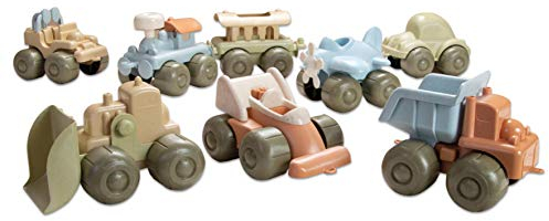 Dantoy - Fahrzeugset aus Biokunststoff, 8-teilig - Fahrzeuge Sandspielzeug Sandkasten