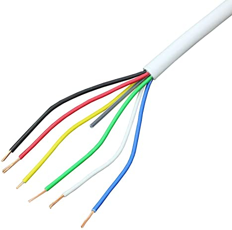 200m RGBW CCT LED Steuerleitung 6x 0,34mm² LiYY Verlängerung 6 adrig Stromkabel weiss