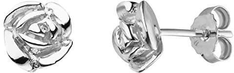 Rosen Ohrstecker Silber Goldschmiedearbeit (Sterling Silber 925) Damen Ohrringe