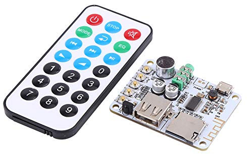 New Bluetooth Audio Receiver Microphone Amplifier USB TF FM MP3 Decoder 4 Modes WMA WAV FLAC Player Amplifier Board for MP3 WMA WAV FLAC(Bluetooth Audio Receiver Board + Remote Control)
