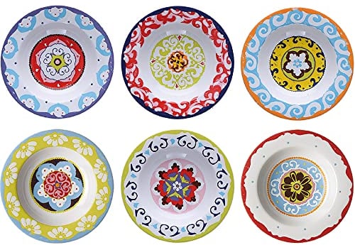 Rose&Tulipani 6 platos hondos 23 cm Mix Nador Stoneware Ø 23 cm; H 3,5 cm