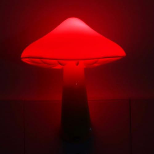 AUSAYE Luz nocturna LED con sensor de hongo para niños y adultos, luces nocturnas enchufables para dormitorio, baño, inodoro, escaleras, cocina, pasillo, Navidad, cumpleaños, regalos de color rojo