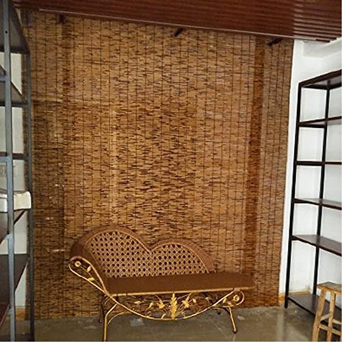 Bambusrollo Schilfrollos für Aussenbereich, Sichtschutz Bambus Rollo,Wasserdicht,Schatten,Atmungsaktiv Raffrollo,Trennvorhang,Gärten,Fenster,Terrassen,Anpassbare,mit Zubehör (100x200cm/39x79in)