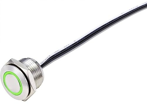 TRU COMPONENTS TC-9219104 Drucktaster 24 V/DC 50 mA 1 x Aus/(Ein) tastend Grün IP40 1 St.