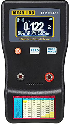 Mesr-100 Multimetro Digitale, ESR Misuratore Gamma Automatica 0,001R a 100R Circuito ESR Resistenza/Capacità Tester Ohmmetro Retroilluminato Doppio Terminale, per Riparazione Tv/Lcd/Scheda Audio