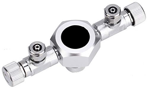 Zerodis Regulador Divisor de CO2 para pecera, válvula de Aguja precisa para Acuario de aleación de Aluminio para Tanque de CO2 para Plantas de Acuario(2 vías)