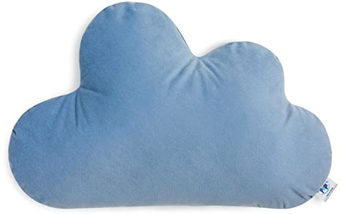 Pepi - Kuschelkissen Kinder - Wolkenkissen - Handgenäht Kissen Kinderzimmer - Baby Kissen Wolke Deko - Kinderkissen Blau