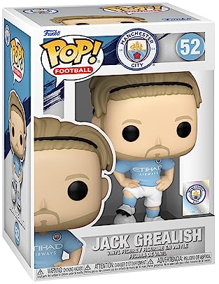Funko Pop! Football: Manchester City - Jack Grealish G. - Manchester City FC - Vinyl-Sammelfigur - Geschenkidee - Offizielle Handelswaren - Spielzeug Für Kinder und Erwachsene - Sports Fans