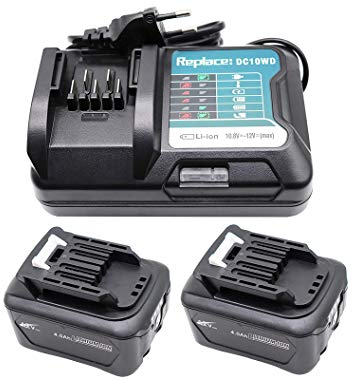 2X BL1041B 4,0Ah Batteria con Caricabatterie 10.8V-12V DC10WD DC10SB per Makita 12V BL1015 BL1041B BL1021B BL1016 4000mAh