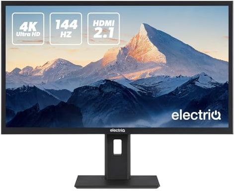 Electriq 28 IPS 4K UHD 144Hz 0.9ms Gaming Monitor | AMD FreeSync | HDMI & DisplayPort | Ultra-Clear Visuals, Smooth Motion & Colour Accuracy for Immersive Gameplay and Professional Performance