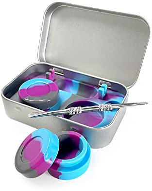 Silikon Dab Behälter Set, Wachsbehälter Silikonglas für Ölwachsbehälter mit Schnitzwerkzeug