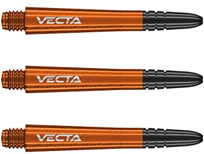 WINMAU Dart Shaft - Vecta Polycarbonat Dartschäfte - 1 Set pro Packung (insgesamt 3 Dart-Schäfte) - Professionelles Dartzubehör - Orange & Schwarz Medium Schäfte