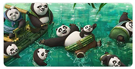Tastaturunterlage Kungfu Panda 3D-gedrucktes Spiel Büro dickeres Mauspad Arbeit Gaming Büro Zuhause extra große Größe rutschfeste Unterseite vernähte Kanten 30 x 60 cm
