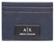 Armani Exchange Men's Card Holder, Faux Leather Texture Travel Accessory-Passport Case, Blue