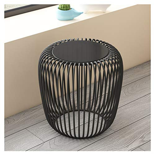 Nordic Leisure Table Verspiegelter Beistelltisch Runder Couchtisch Goldfarbener Rahmen Für Wohnzimmer Zuhause Balkon,53cm x 50cm(Ø x H)