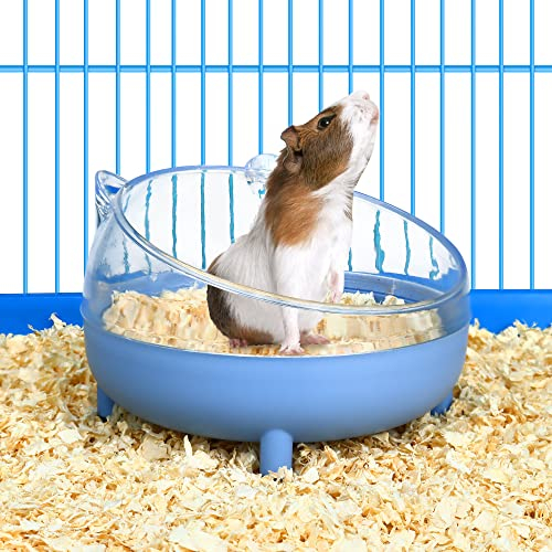 Albefer Hamster Sand Bath Container with 30g Natural Wood Shavings Small Pet Toilet Box Bathroom Washroom Small Animal Sand Bathtub Plastic Bath Basin Toy for Hamster Gerbil Rat Cage Accessory