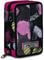 Seven Federmäppchen, Mäppchen, mehrfarbig, Federtasche für Schreibwaren, Etui mit Stiften, Schulmaterial, mit 3 Fächern, Mädchen, Schule - Grundschule, XXL rosa schwarz Herzen