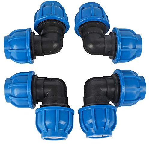 Kuuleyn PE-Kunststoff 32mm bis 32mm Ellbogen Adapter 4 Stück Gartens ch lauch Ellenbogen verbinder Rohr verschraubungen Schlauch-Ellenbogen-Steck verbinder Wasserrohr-Zubehör