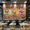 Mauerwerk Wand Cartoon Tu Hong Burger und Pommes Fast Food Western Restaurant Tapete Hintergrundwand Dekorativ TV Wandbild Tapete Wanddekoration fototapete 3d Vlies wandbild Schlafzimmer-200cm×140cm