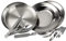 Black Snake® Flacher und tiefer Camping Picknick Teller mit Besteck Set aus Edelstahl - 2 Personen - Set