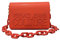 VERSACE JEANS COUTURE Damen Handtasche rot mit Logo auf der Vorderseite. Innen zwei Fächer. Abnehmbarer Schultergurt, Verschluss Tasche im Teil, rot, Einheitsgröße