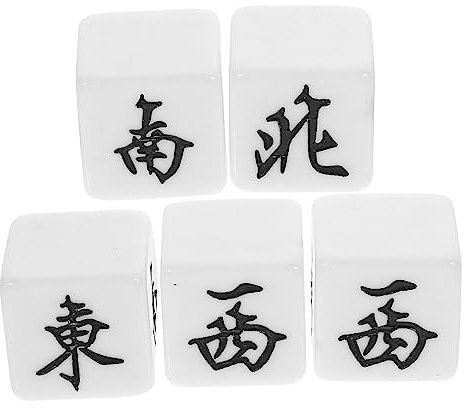 Toyvian 5stücke Teiliges Acrylic Windrichtungswürfel Spielwürfel Klein Leicht Für Mahjong Party Bar Familienfeier Praktisches Würfelspiel Zubehör