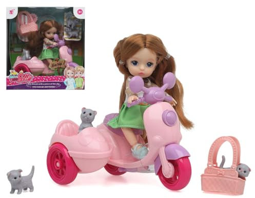 BigBuy Fun Baby Puppe Sally Motorbike