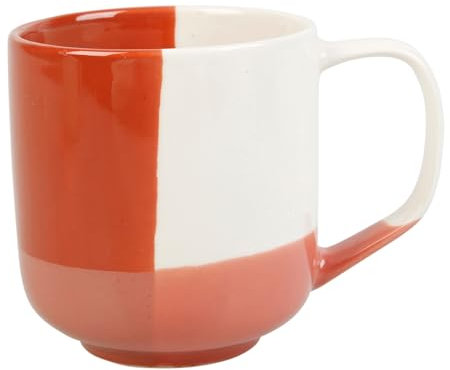 Mug 31 cl New bone Gamme SONIA & ROBERT Ø 8 cm H 9 cm Coloris Blanc-rouge