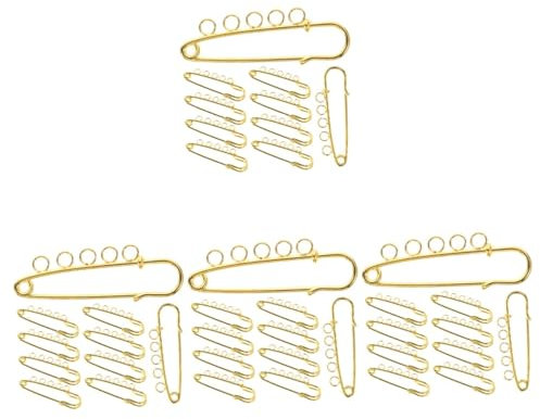 Operitacx 40 STK 5-Loch-Sicherheitsnadel Kleid Cape Metallbrosche Schmuck Golddekor DIY Kleid Bastelnadeln Broschennadeln selber Machen schwer Kunsthandwerk Abzeichen Decke Fräulein Zubehör