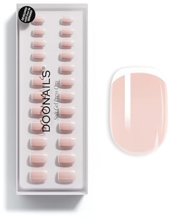 DOONAILS – Press On Nails 30er Set Classic French Square Form Creme/Weiß– Nägel zum Aufkleben Full Cover in Salonqualität – French nails soft gel Extra Short – Natürliches & angenehmes Tragegefühl
