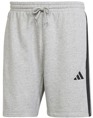 Adidas Men's Essential Three Stripes French Terry Short, medium Grey Heather/Black, M Tall