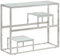vidaXL Konsolentisch, Konsole Beistelltisch mit Ablagen, Wandtisch für Wohnzimmer Flur, Flurtisch Tisch, Modern, Silbern Edelstahl Hartglas