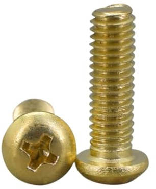 50pcs~5pcs M4/M5/M6 Brass Pan Head Screw Copper Machine Screw Mechanical Pan Head Brass Screw(Size:M3x10mm 50pcs)