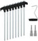 Zueyen 8 x Zeltheringe, Felsbodenhering, Heringe Stahl, Bodenanker, Robuste Zelt-Nagel-Camping-Heringe, Heringe Erdnägel Stabil für Camping 25cm (Schwarz)