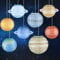 8 Stück Planeten Papier Laternen, 25cm Solarsystem Laternen Sonnensystem Lampenschirm Raum Themenpapier Laternen Lampions deko für Weltraum Themen Geburtstagsdeko Solarsystem Hängende