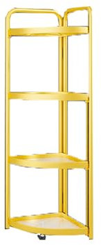 Mensola triangolare a 4 ripiani per bagno, organizer per WC e lavandino, design salvaspazio