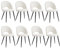 JZGORC Lot de 8 Chaise de Salle à Manger, Chaise de Salle à Manger Teddy en Velours Doux, Chaise de Cuisine avec Siège Moelleux et Accoudoirs, Pieds en Métal - Blanc