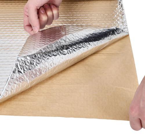 The Fellie 10m x 1m Radiator Heat Reflector Foil 3mm Thick Reflective Radiator Foil Energy Saving Bubble Wrap Insulation Radiator Reflector Panels for Home with Adhesive Pads Easy to Cut and Install