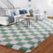 BYBSRLL Large Checkered Living Room Rugs, 180x270cm Sage Green and White Bedroom Rug Area Rugs for Kids Baby Room, Nursery, Dorm, Lounge Decor, Thick Soft Fluffy Plush Floor Carpet