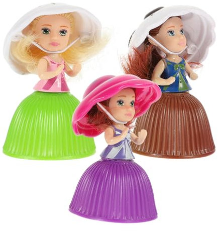 WOONEKY 3 Stück Mini Cupcake Überraschungs Cupcake Puppen Geschenkspielzeug Zufälligen Farben Und Stilen Ideal Für Kreative Spielstunden Und Einzigartiges Für Kinder