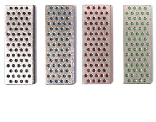 Set di 4 lime smussate per snowboard e sci, grana 240/360/500/1000, strumento di lucidatura in metallo per la manutenzione delle attrezzature sportive invernali