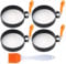 Kellegour 4 Piezas Anillo de huevo,Moldes para Huevos,Anillos de Huevo Antiadherentes,Anillos de Tortilla de Acero Inoxidable,para el Desayuno en Casa