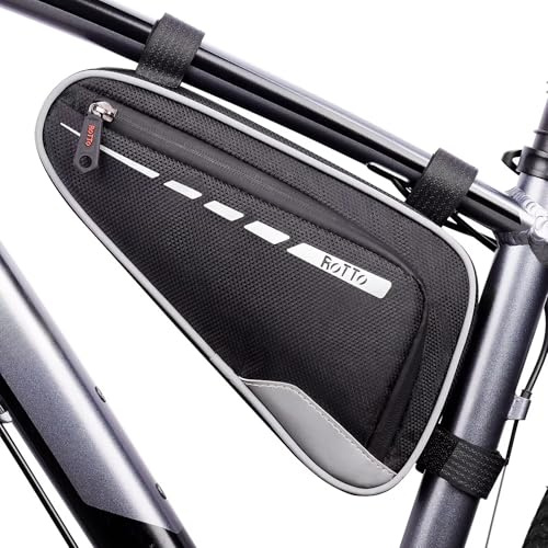 ROTTO Fahrrad Rahmentasche Dreieckstasche Wasserdicht 2l Fahrradtasche Rahmen Triangeltasche mit Reflektierende